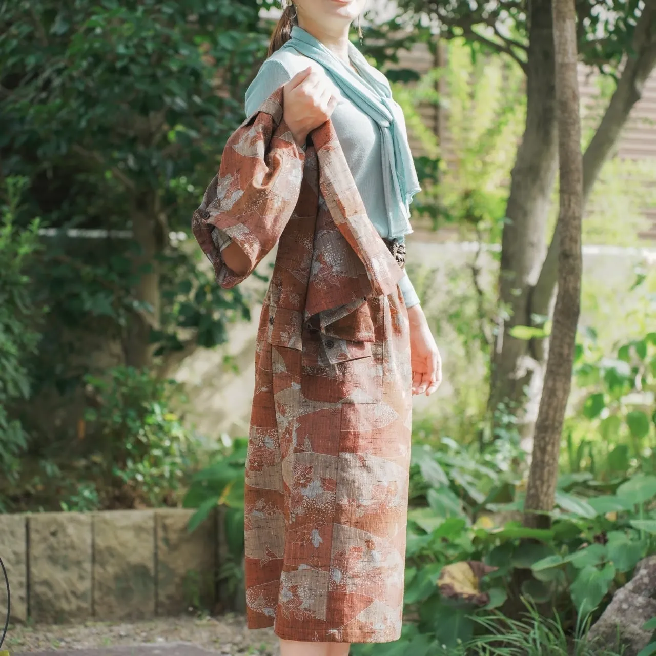 紬の着物からセットアップ - 画像 (2)